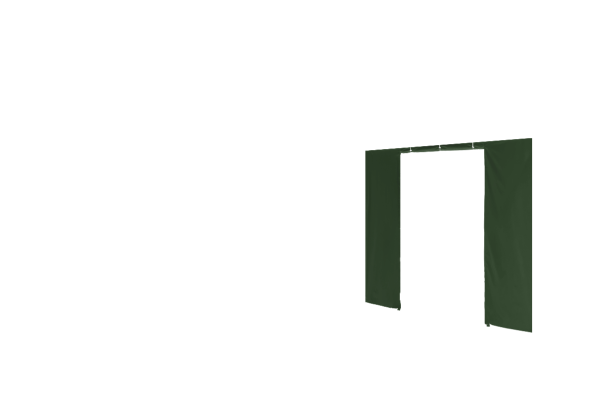 Duratent Seitenwand Forcetex B1 mit Tür, 4m, grün