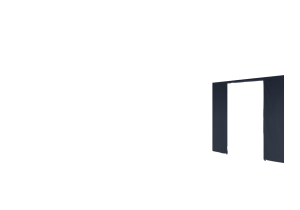 Duratent Seitenwand Forcetex B1 mit Tür, 4m, navy-blau