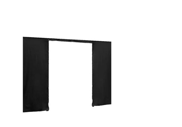 Duratent Seitenwand Forcetex B1 mit Tür, 4m, schwarz
