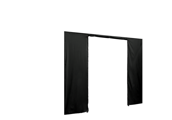 Duratent Seitenwand Forcetex B1 mit Tür, 4m, schwarz