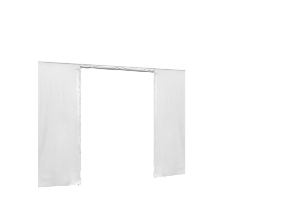 Duratent Seitenwand Forcetex B1 mit Tür, 4m, weiß