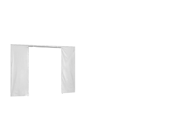 Duratent Seitenwand Forcetex B1 mit Tür, 4m, weiß