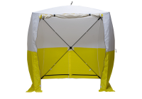 Arbeitszelt in Gelb und Weiß