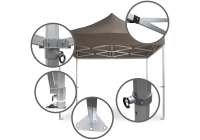 Duratent Faltzelt Hexa50, 3m x 3m, taupe B1