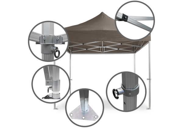 Duratent Faltzelt Hexa50, 3m x 4,5m, taupe B1