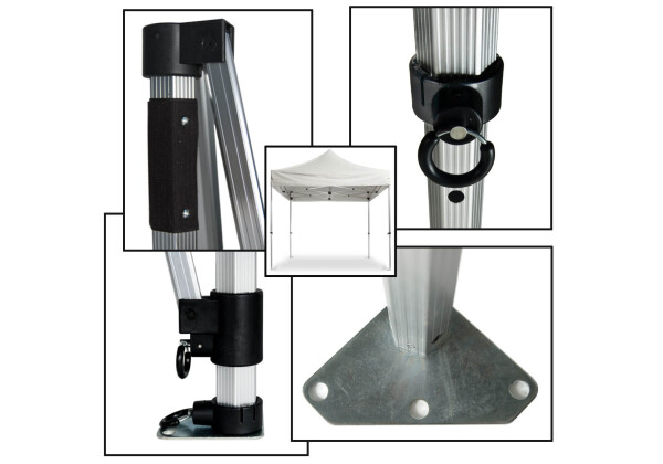 Duratent Faltzelt Hexa40, 3m x 3m, reinweiß