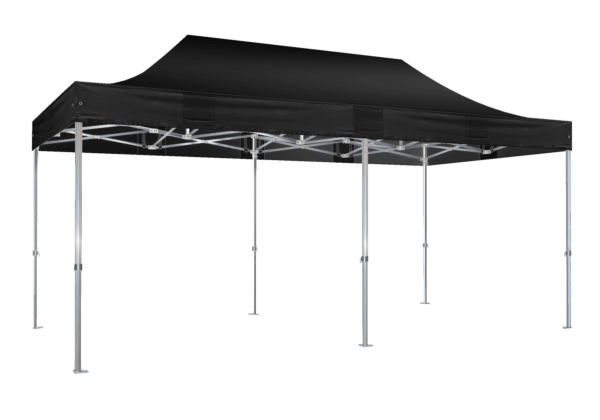 Set Gastronomie Faltzelt Hexa50, 3m x 6m, schwarz