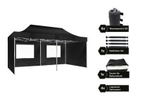 Set Gastronomie Faltzelt Hexa50, 3m x 6m, schwarz