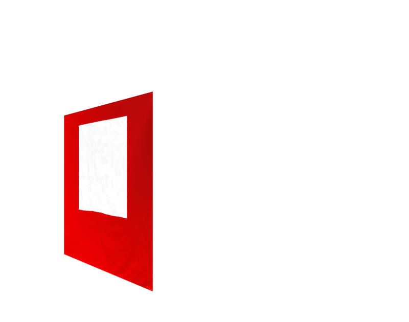 Duratent Seitenwand 300 mit Fenster 1,5m rot