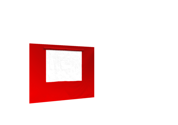 Duratent Seitenwand 300 mit Fenster 1,5m rot