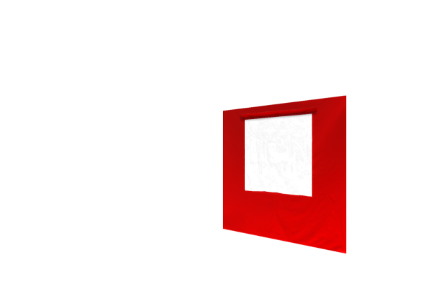 Duratent Seitenwand 300 mit Fenster 1,5m rot