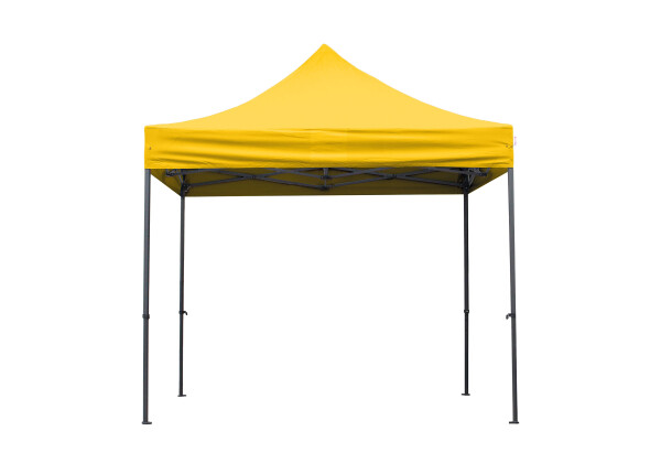 Faltpavillon Stahl Sechskant 3 x 3 m, gelb