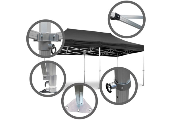 Profi Racing Team Set: Hexa50 Faltpavillon 4m x 8m inkl. Logodruck