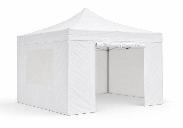 Profi-Eventzelt: Duratent Faltpavillon Hexa50 4m x 4m weiß