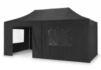Profi-Gastrozelt: Duratent Hexa50 3m x 6m Faltpavillon schwarz